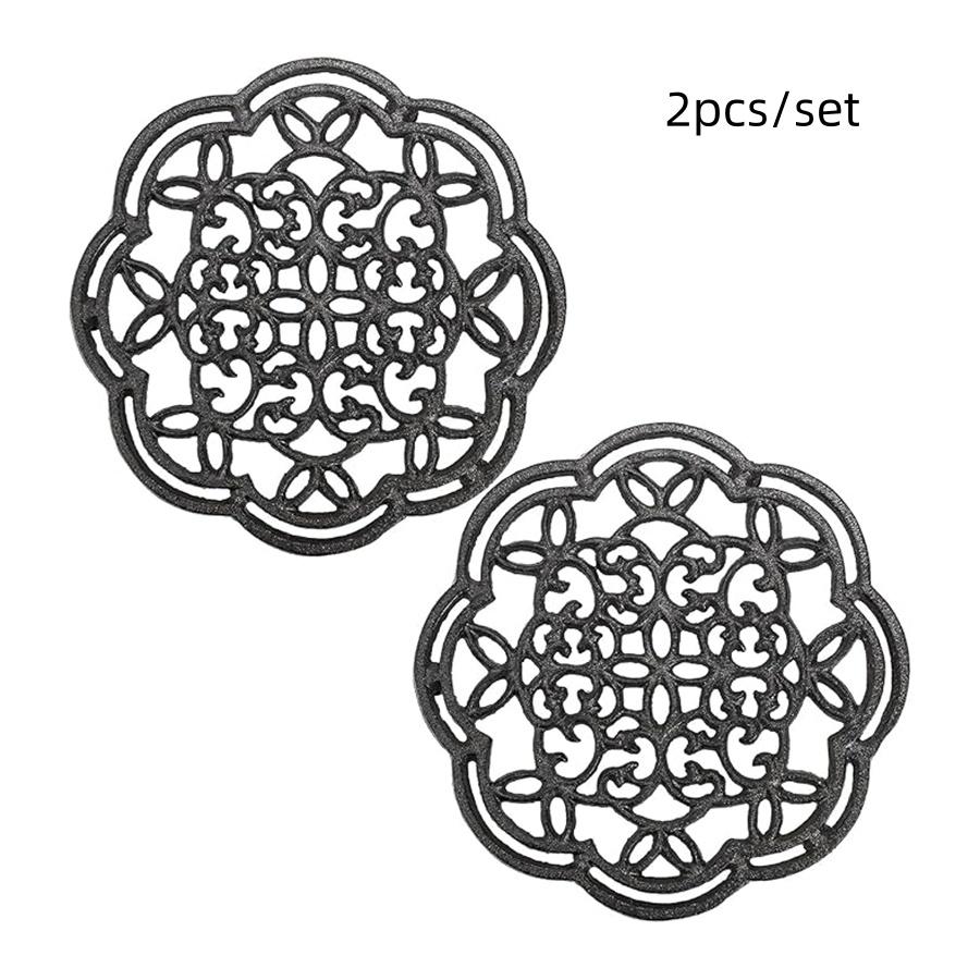 Cast Iron Trivet Heavy Duty Metal Trivets for Hot Pots and Pans 7.7 inch Round Metal Trivet Rustproof Pot Stands Holders