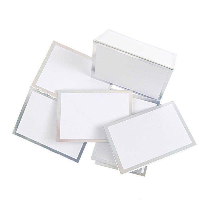 6 Silver Place Cards