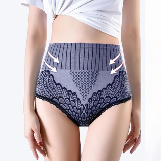 Women Underpants High Waist Tight Breathable Print Elastic Tummy Control Anti-septic Moisture-proof Women Briefs Inner Wear Clothes