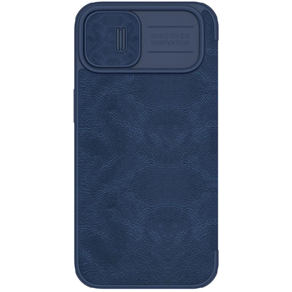 Nillkin Qin Leather Pro Case Iphone 14 Plus Camera Cover Holster Cover Flip Case Blue