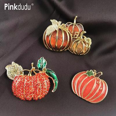 Nová dárková brož Halloween Pumpkin Festival Personalizovaná sklizeň Červená zirkonová zlatá dýňová brož pro ženy PD1523