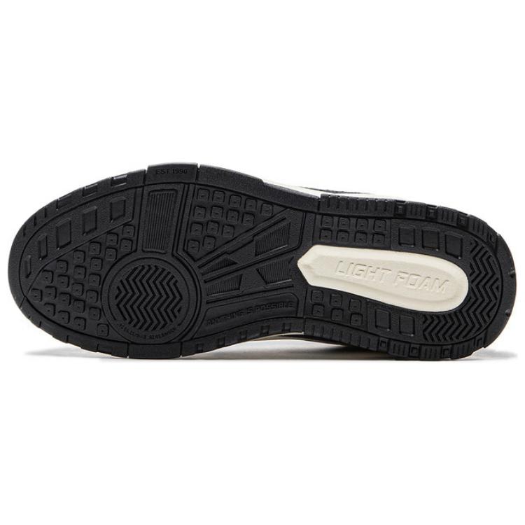 Li Ning Wave MID FLEECE Mid top Skateboard Shoes Men's Black Beige AGCU159-2