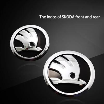 80mm/90mm/100mm Front and Rear Emblems for SKODA Octavia Fabia Superb Rapid Scala Yeti Kodiaq Karoq Kamiq