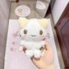 Cartoon Masyumaro Fluffy Cat Stuffed Toy Keychain Kawaii Fuwa Nyanko Cat Marshmallow Kitten Stuffed Animal Keyring Gift