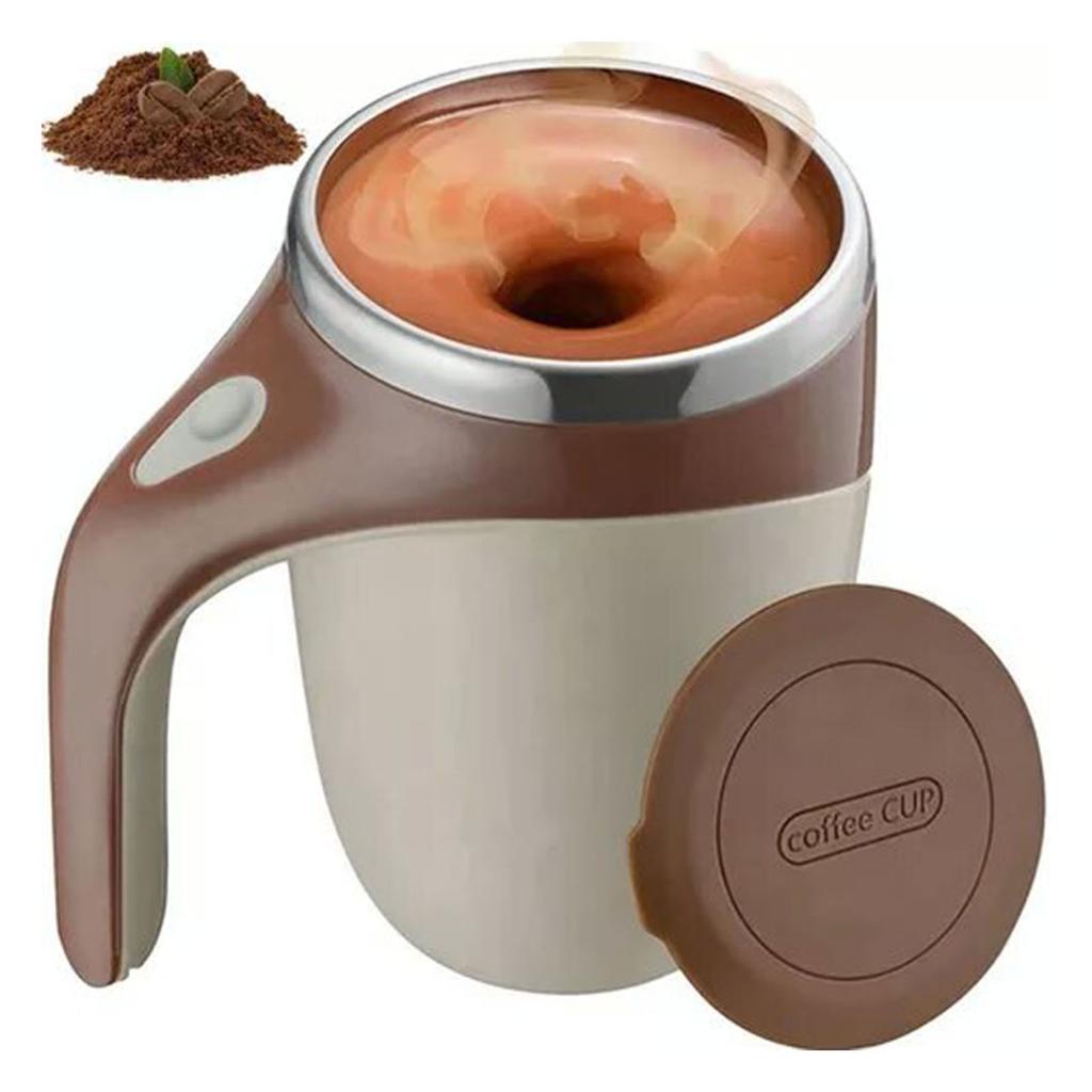 Self Stirring Mug 304 Stainless Steel Automatic Magnetic Stirring Coffee Mug with Lid for Home Office Travel 380ML