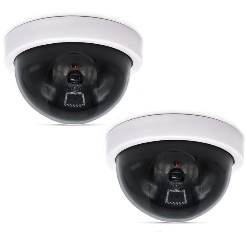 Fake Security Cameras 2-Pack, Punch-Free Wall Mount, White