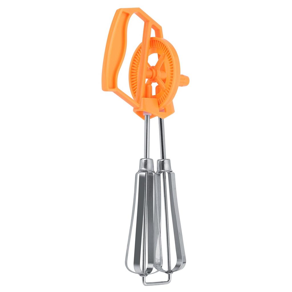 Egg Beater Stainless Steel Plastic Hand Crank Autorotation Effort Saving Manual Hand Mixer for Home Kitchen Cooking