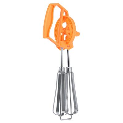 Eierschläger Edelstahl Kunststoff Handkurbel Selbstrotation Kraftsparend Manueller Handmixer für Zuhause