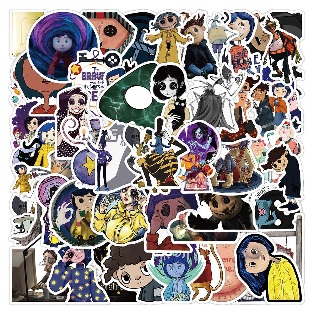 50pcs Coraline Cartoon Stickers Graffiti Decal Phone Suitcase Decoration Cup