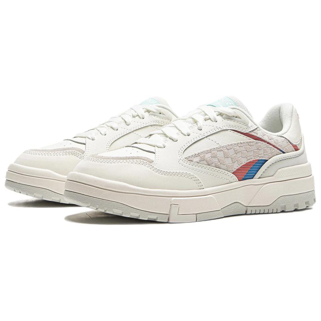 Li Ning Weiwulow Fleece Retro Comfortable Wear-Resistant Lightweight Low-Top Skate Shoes Women sneaker White Gray AGCV264-1