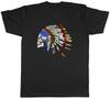 Native Skull Head Unisexs TShirt Indian Feather Retro Tribe Unisex Tee Gift