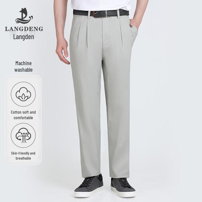 Men s Loose Fit Straight Leg Business Casual Pants 40