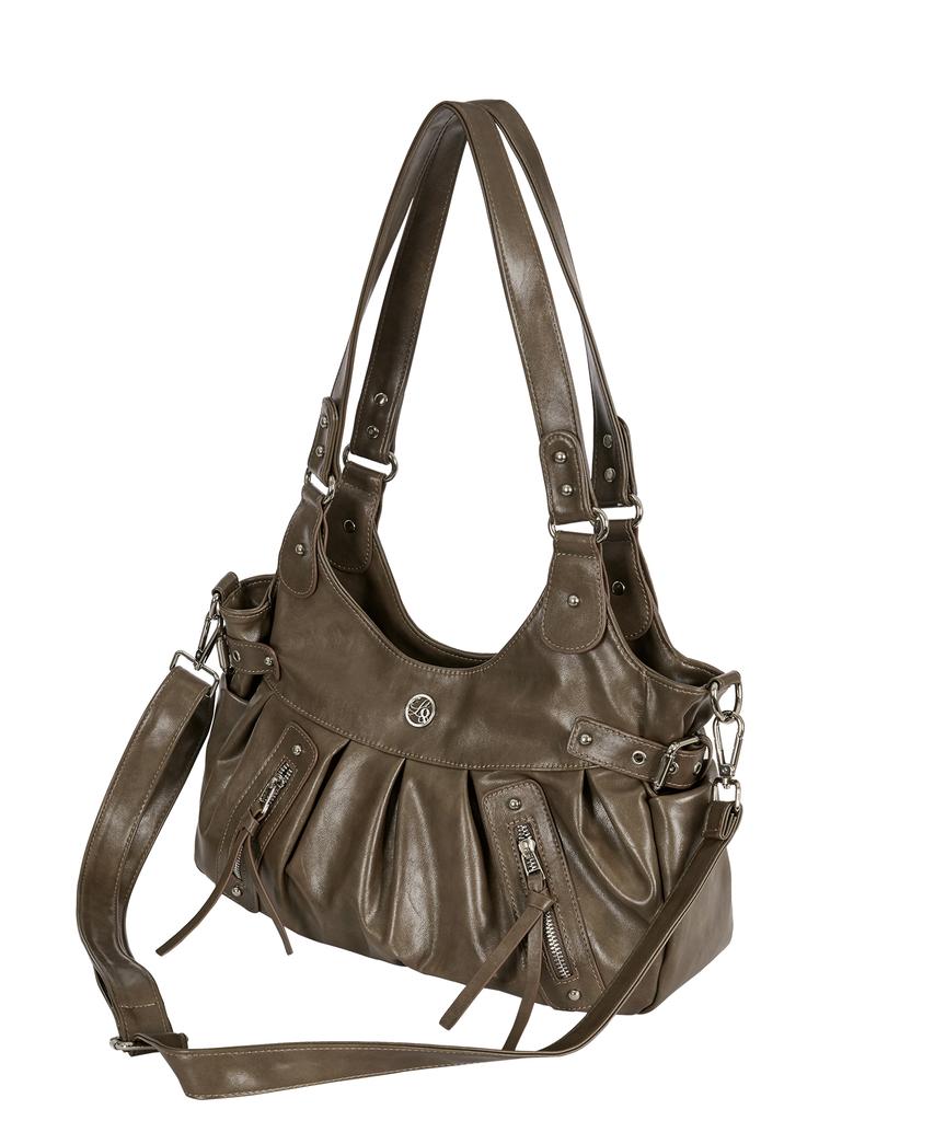Illigo Amber Buckle Shoulder Bag Beige