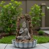 Handcrafted Resin Solar Buddhist Sculpture Statue Weather Resistant Yard Ornament Suitable For Patios Landscape Design
