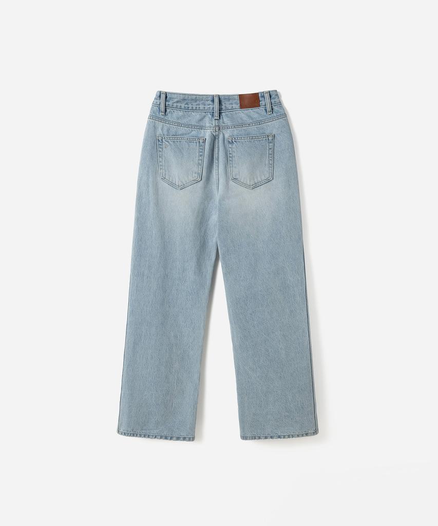 Poyueoaijeuonli Rion Side Panel Loose Denim (Light Blue)