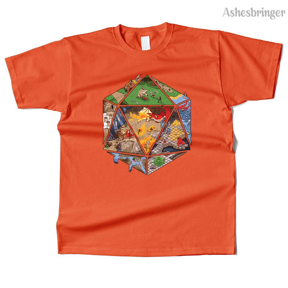 Mens Cotton Dungeons IN Dice Graphic T Shirt Street Casual Style Tee for Men and Women