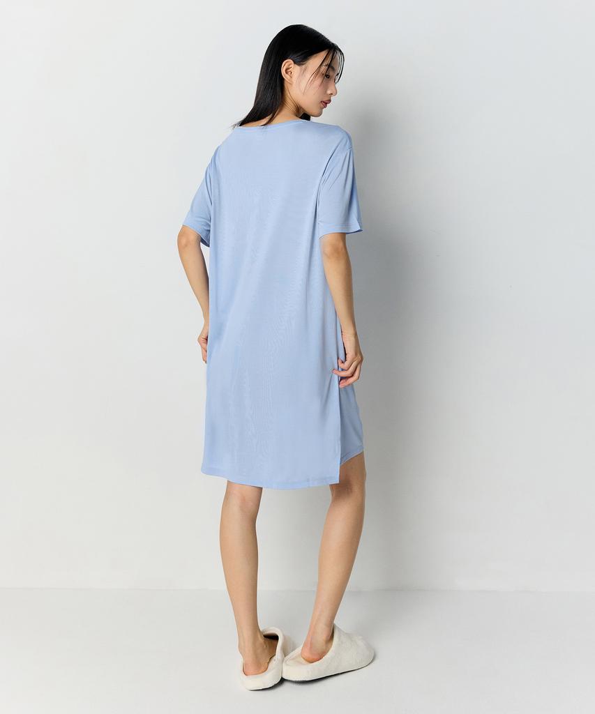 Musinsa Standard Vestido Camiseta de Modal para Mujer [Azul Claro]