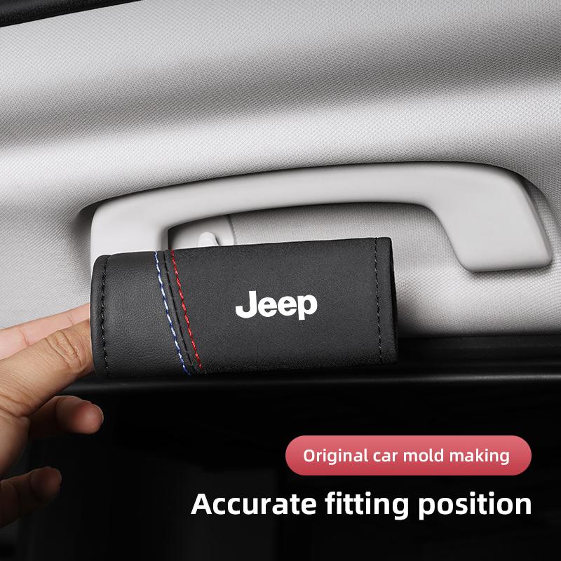 2Pcs Suede Handgrip Protect Casing Car Interior Accessories For Jeep Cherokee Compass Patriot Willys Liberty Rubicon Trail Hawk