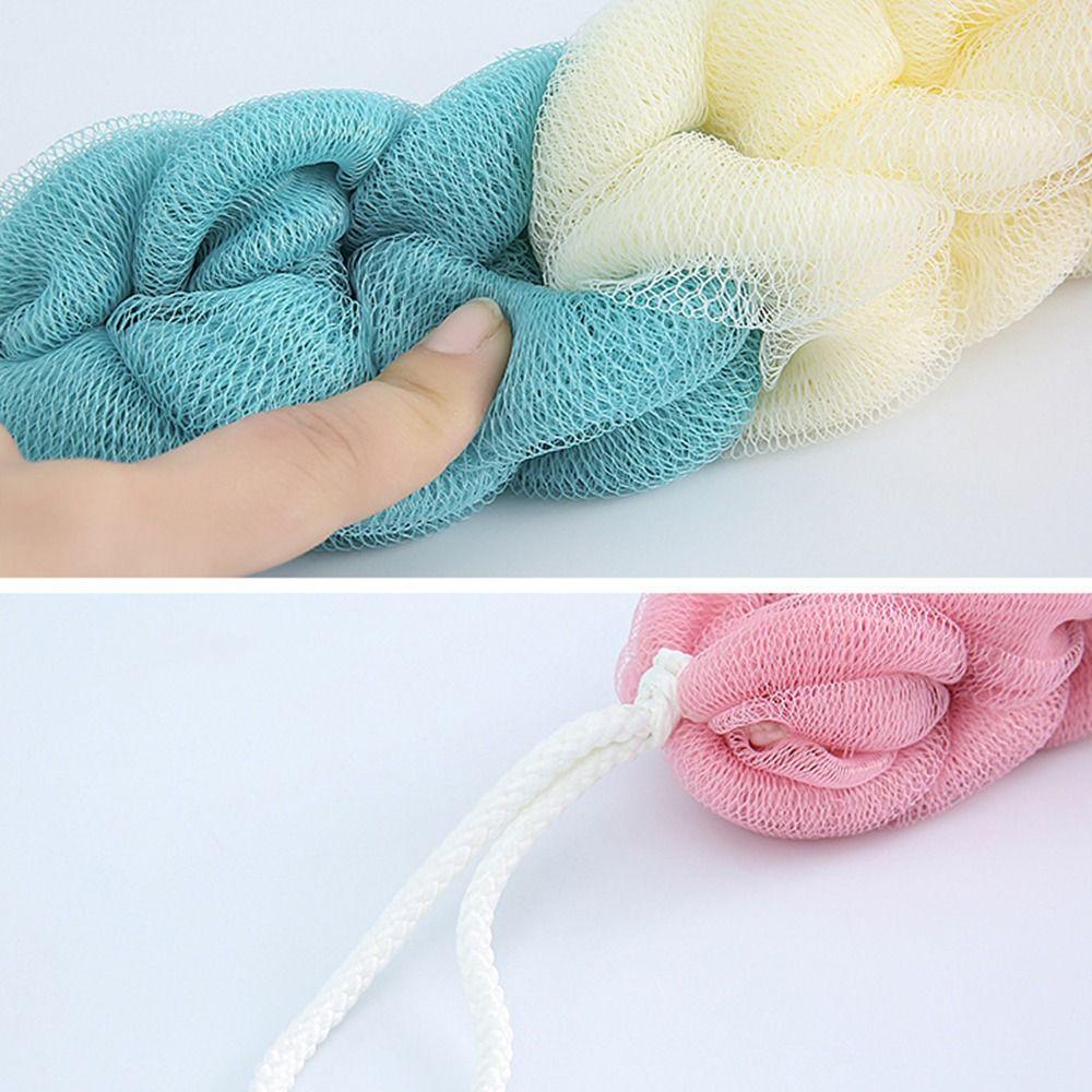 Colour Block Foaming Net Mesh Bath Towel Simple Bath Sponge  Shower Use