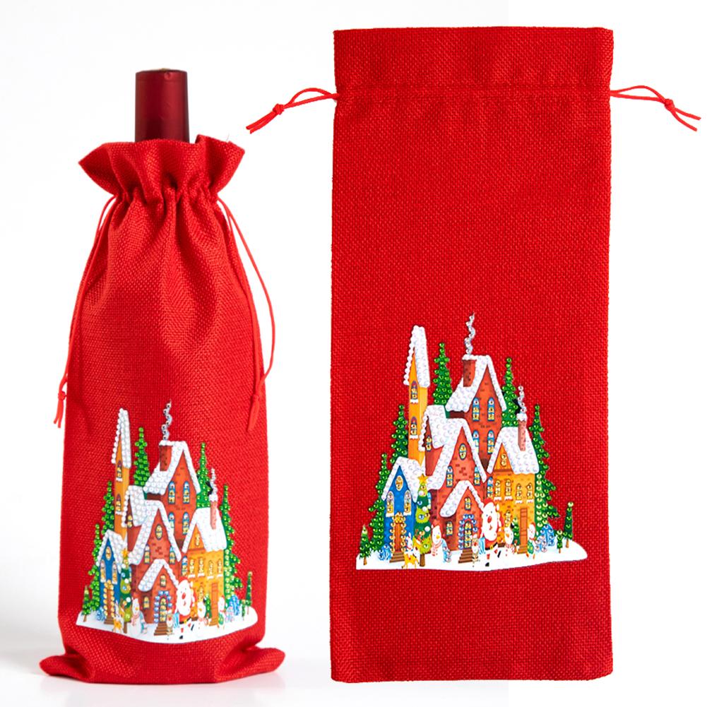 

Special Drill Diamond Painting Wine Bottle Covers Kit for Christmas Table Decor