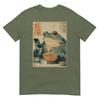 Funny Grumpy Frog Eat Raunisex And Scroll Phone Japanese Art Tshirt