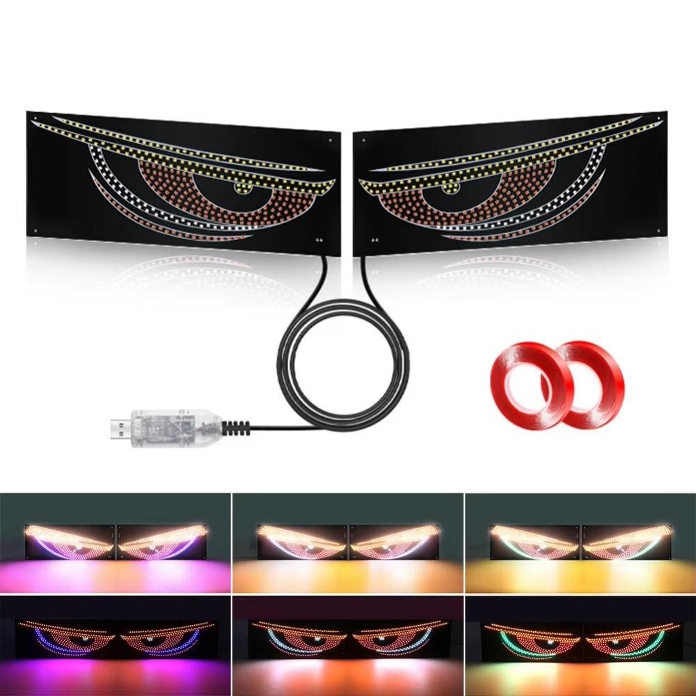 LED Display Truck Devil Eyes Light Multi-Mode LED Windshield Display Pixel Panel Lamp  Car Decor
