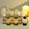 LED Lantern Vintage Battery Operated Portable Handle Home Decor Flameless Electronic Candle Lamp Night Light Christmas Halloween Party