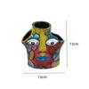 Resin Abstract Art Painted Flower Pot Colorful Figures Facial Sculptures Human Face Flower Pots Maya Statue Home Decoration