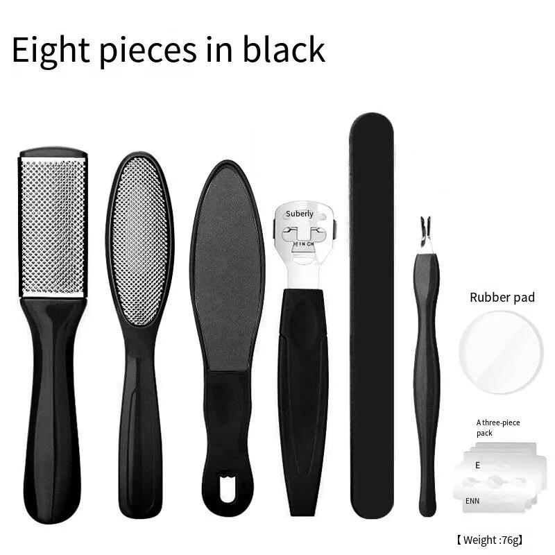 

8 шт., шлифовальный станок для ног, отшелушивающее средство для удаления омертвевшей кожи, набор ножей для педикюра, уход за ногами, инструменты для ухода за ногами, шлифовальный камень для ног, натирающая пластина 8Pcs/Set