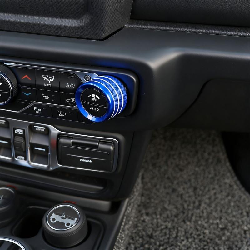 Air Conditioning Switches Knob Cover for 2018 To 2022 JLU Models Easy Snap On Installation Aluminum Upgraded Interior St