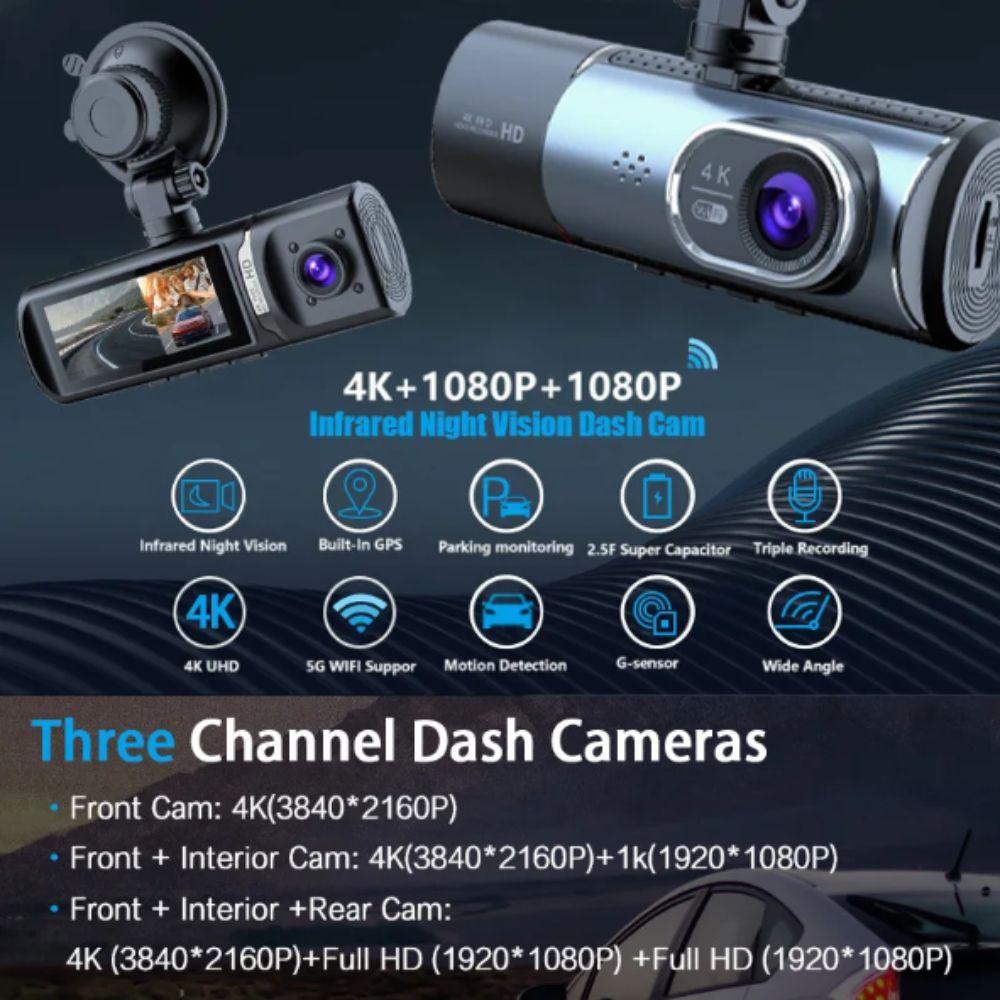 WDR Dynamic Adjustment Dash Cam 4K Ultra HD Car Dash Camera Video Recorder  Car Use