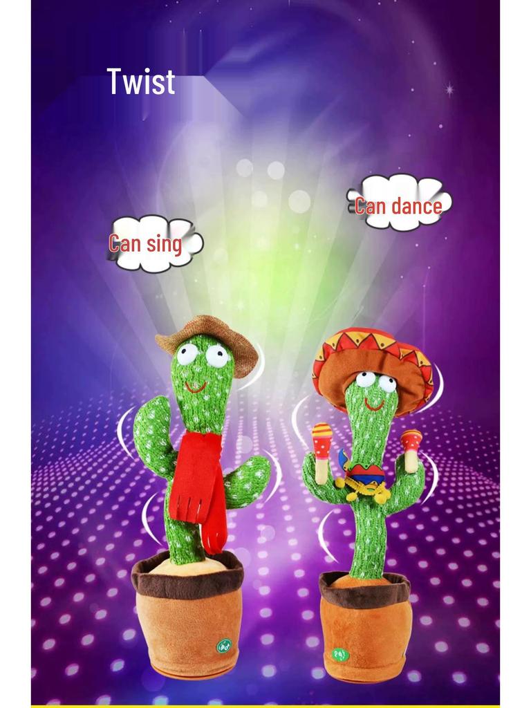 Dancing Cactus Toy: Talking & Recording Doll for Babies 0-1 Year Old