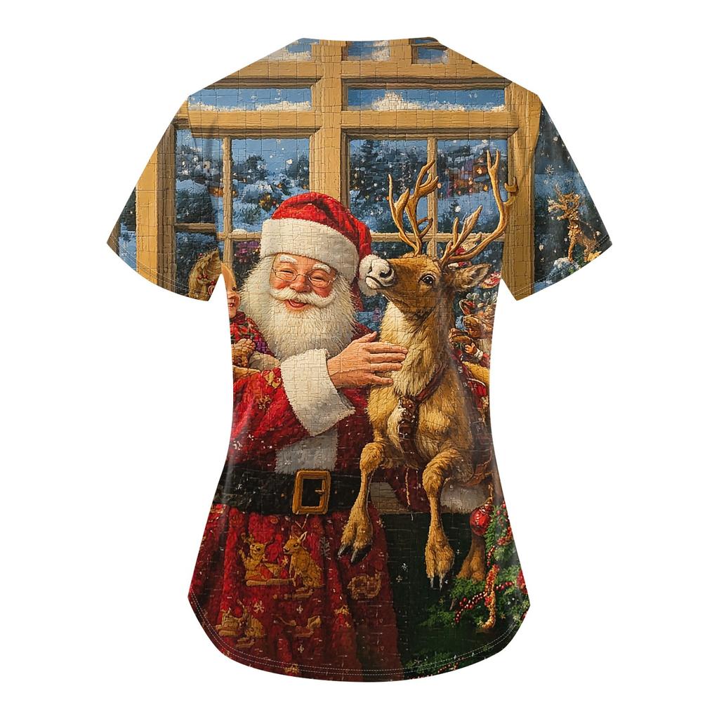 Dámská kapsa s krátkým rukávem, křížem do V, výstřihem