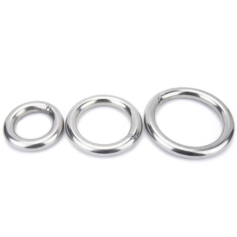 304 Stainless Steel Welded Circular Round Ring M3~M8 O-Shaped Ring Solid Steel Ring Gaskets for Pet Yoga Hanging ID15~60mm