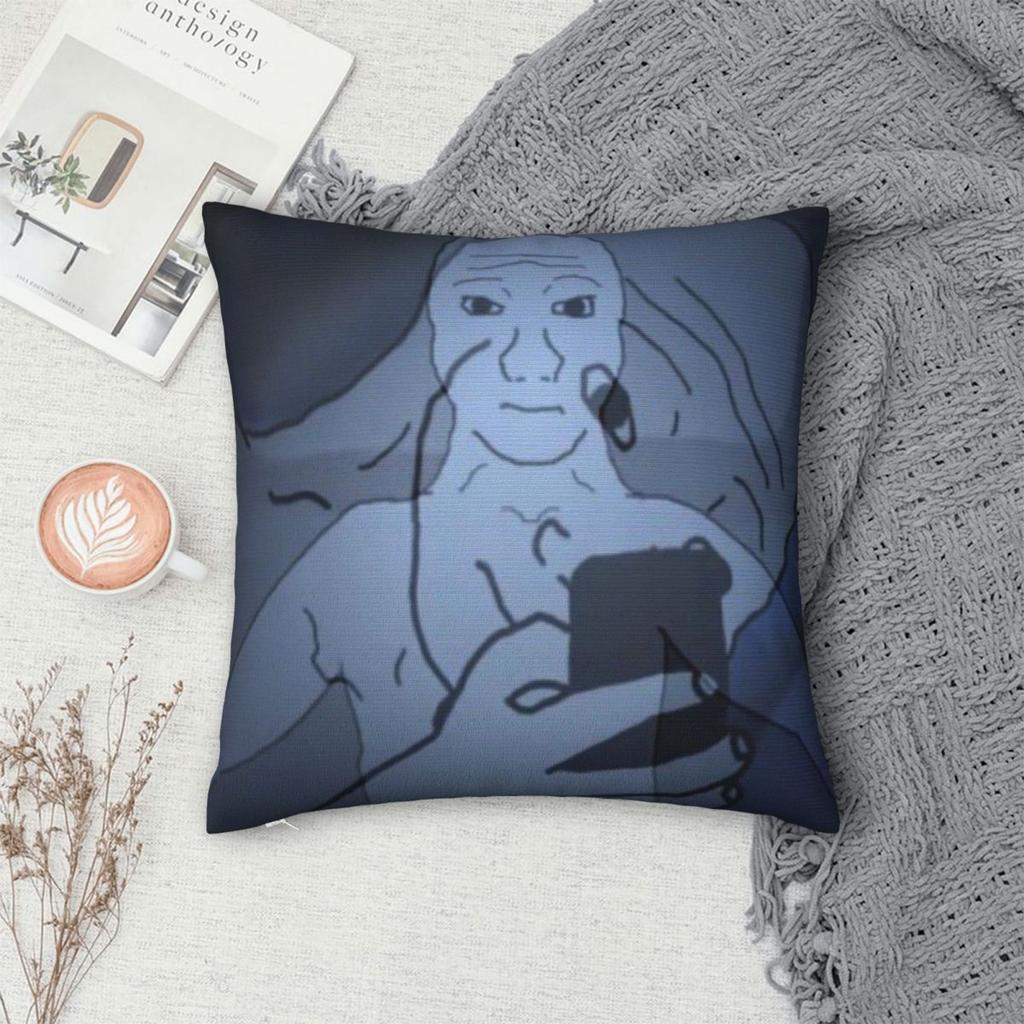 Wojak Meme Printing Pillowcase Cushion Cover Pillow Covers New Style Seat Decor Zippered Multiple Sizes