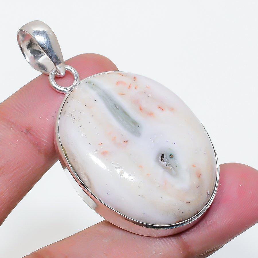 Natural Solar Quartz Gemstone 925 Sterling Silver Jewelry Pendant 2.09" AP-16111