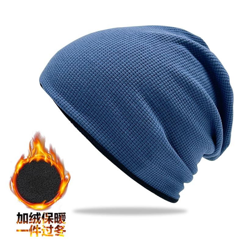 

Зимняя теплая шапка-бини, осенне-зимняя ветрозащитная защита от холода для ушей, велосипедная шапка, двухслойная утолщенная флисовая шапка-ушанка M（56-58cm） небесно-голубой