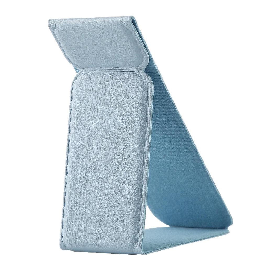 Universal PU Leather Phone Stand: Magnetic, Stick-On Holder for Foldable Android, Apple, and Huawei Devices