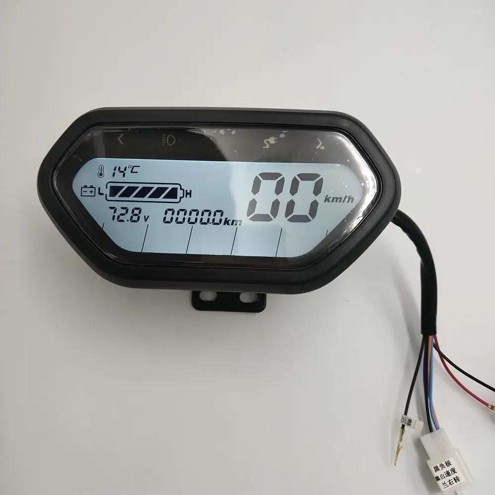 Speedometer Battery Level Indicator LCD DISPLAY 48v60v72v84v96v120v Light/ODO/ For Electric Scooter Gauge Bike Tricycle Dashboar