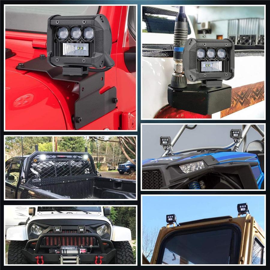 2Pcs 4'' 160W 16000LM CREE LED light Bar Quad row Spot Flood Beam Cubes Work Light