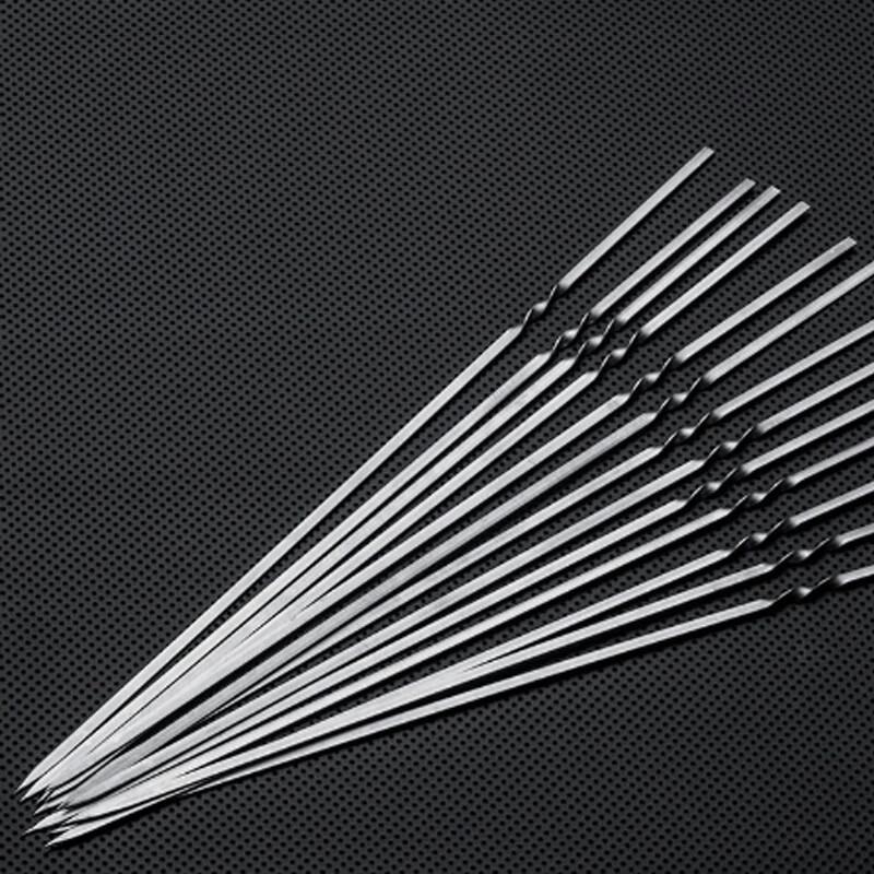 Stainless Steel Flat BBQ Skewers (30 Pcs)