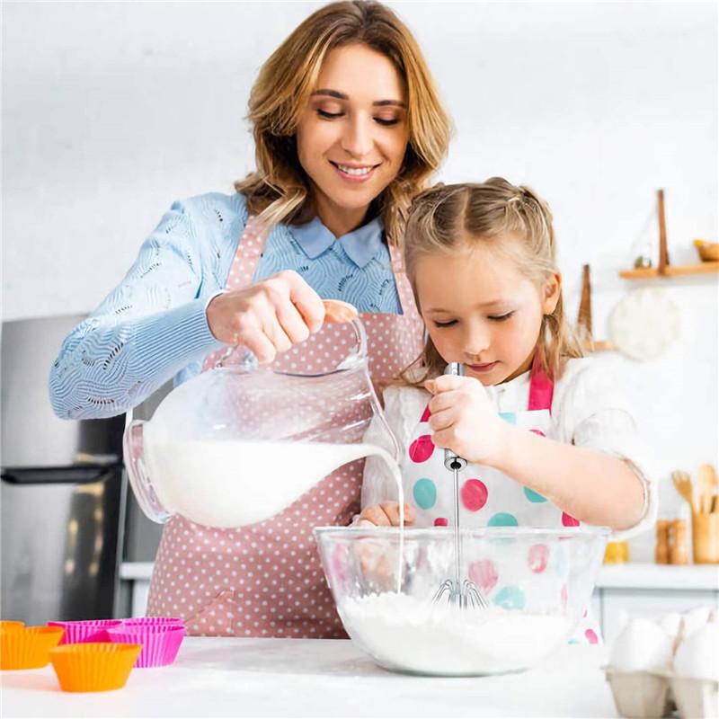 Semi Automatic Egg Beater 304 Stainless Steel Egg Whisk Manual Hand Mixer Self Turning Egg Stirrer Kitchen Accessories Egg Tools