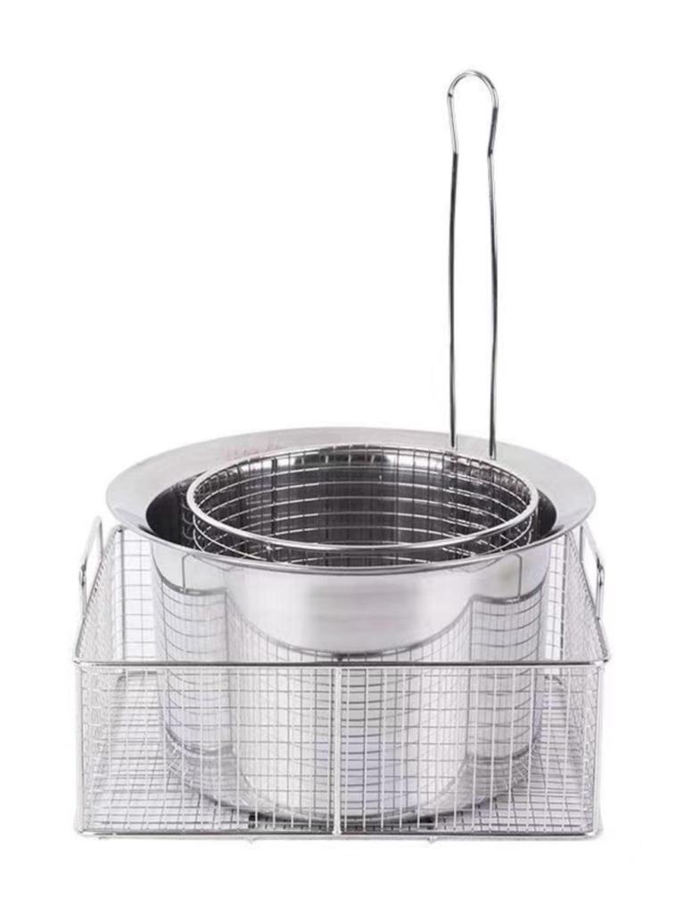 Stainless Steel Square Shaking Basket for Breading and Frying