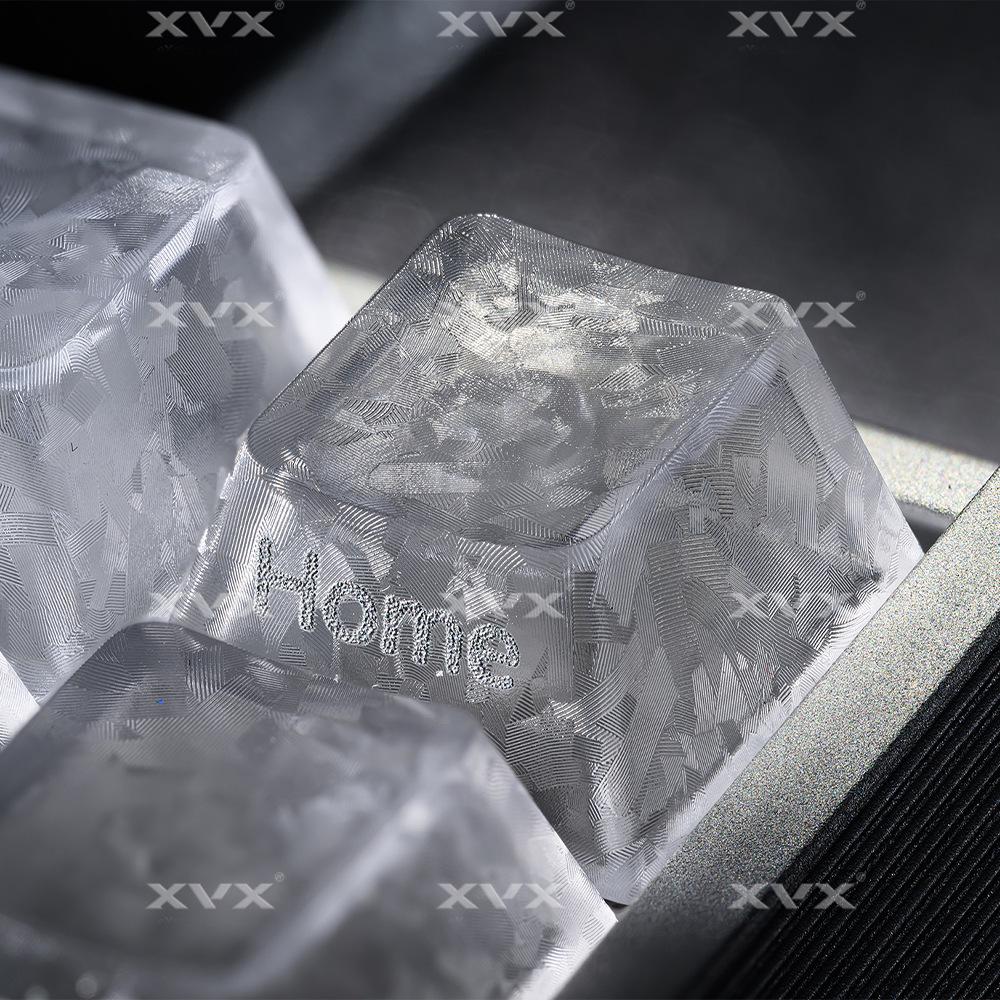 XVX Ice Carbon Texture Translucent Side Engraved Keycaps for Magnetic Mechanical Keyboards