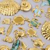 6pcs Stainless Steel Real Natural Shell Enamel Charms For Jewelry Making Bulk Ocean Animal Pendant DIY Breloque Acier Inoxydable