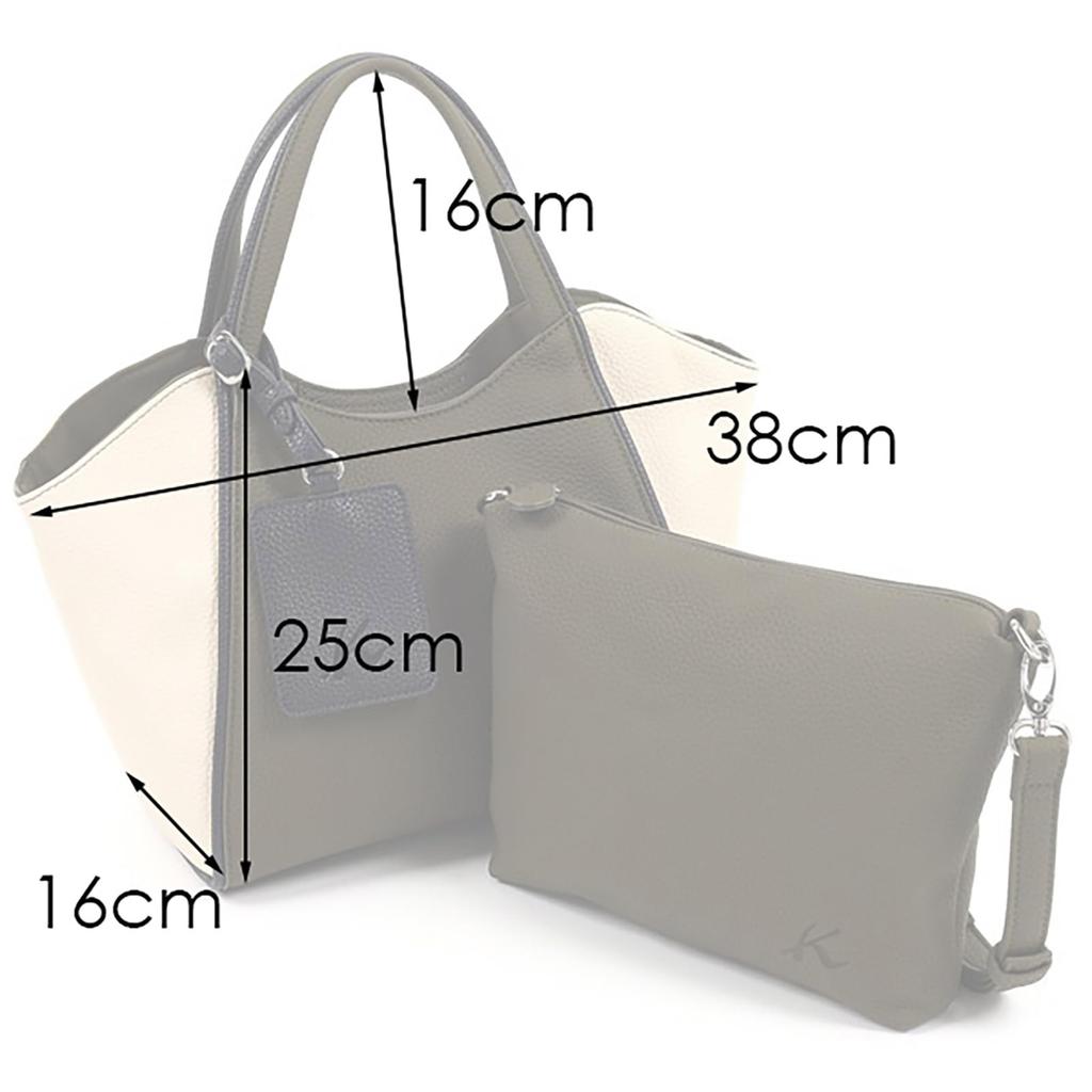 Kitamura Handbag with Shoulder Bag and Pass Dark Blue with White Navy 10901 Z-0556 Case, Stitching, Blue,