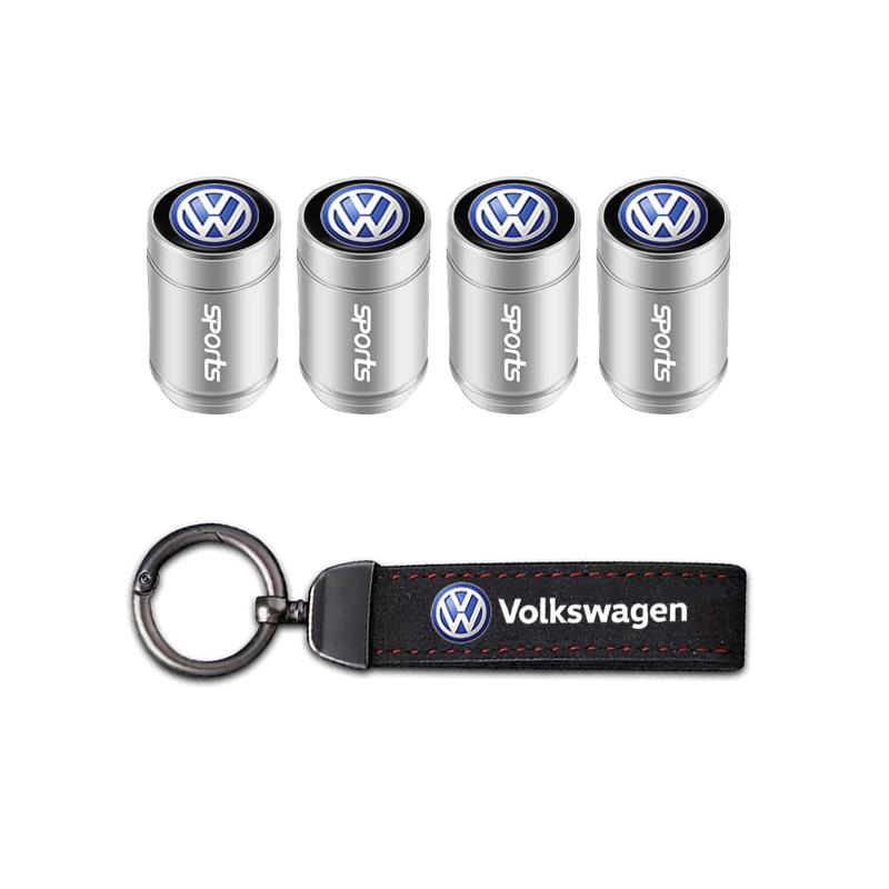 Für VOLKSWAGEN VW Auto Reifen Rad Ventilkappen Abdeckung Wildleder Auto Schlüsselanhänger Ring Schlüsselanhänger Für Volkswagen GTI Golf Tiguan Jetta Transpo