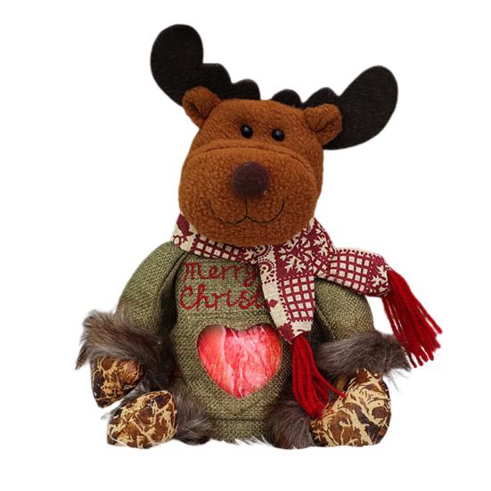 

Рождественский подарочный пакет на молнии, большой вместимости, многоразовый тканевый пакет для конфет, с рисунком снеговика, Санты, лося, праздничный пакет для подарков Elk