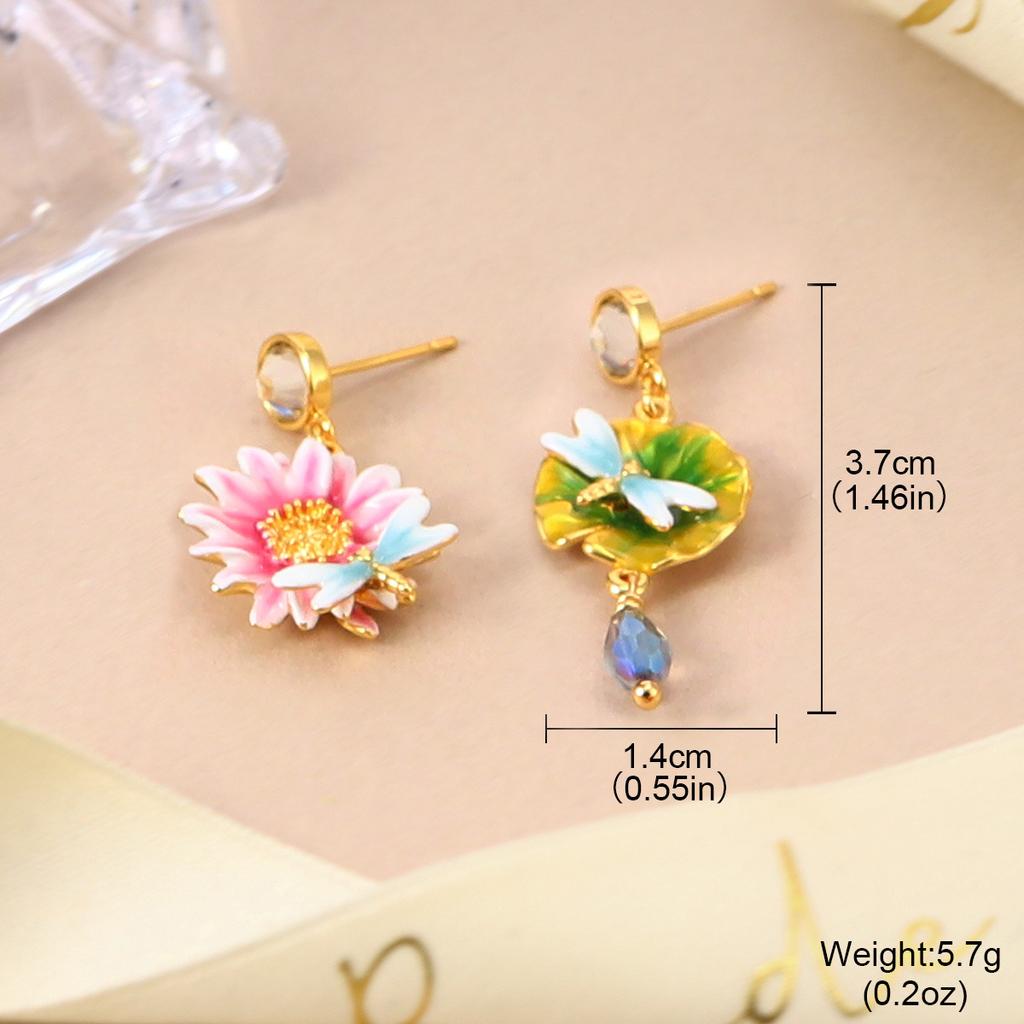 Mori Small Oil Drop Pearl Flower Earrings Small Fresh and Sweet Butterfly Love Earrings Super Fairy High-end Stud Earrings