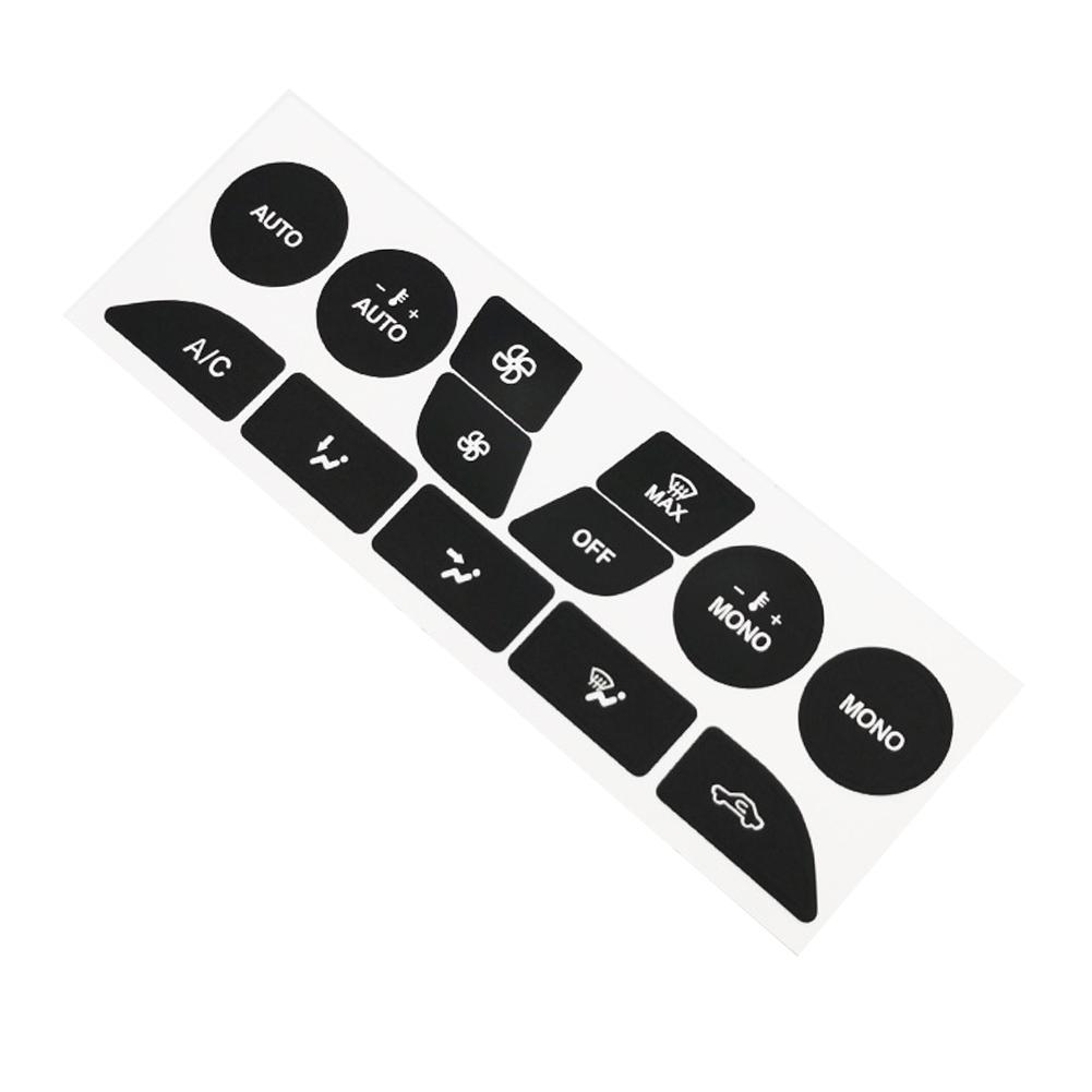 Car Interior Decoration A C Button Repair Stickers Button Repair Decals Black Overlay Firm Fitment Light Penetration Reduction